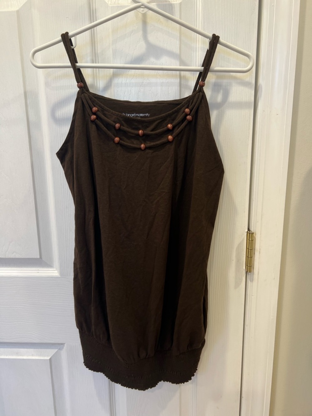Maternity Brown Beaded Tank Top